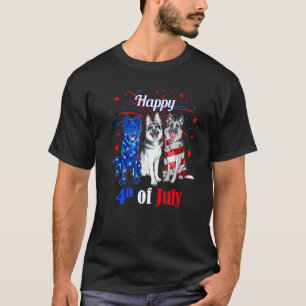 T-shirt Drapeau américain rouge blanc bleu Berger allemand