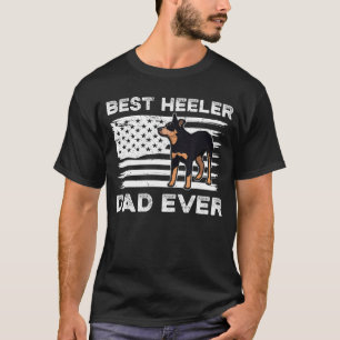 T-shirt Drapeau américain Rouge bleu Heeler Papa Australia