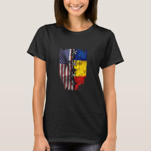 T-shirt Drapeau américain roumain cultivé Roots USA Rouman