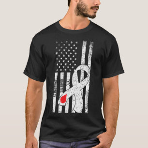 T-shirt Drapeau américain Ruban Type 1 Sensibilisation au 