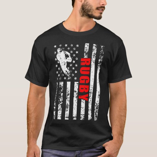 T-shirt Drapeau américain Rugby Patriotique (Devant)