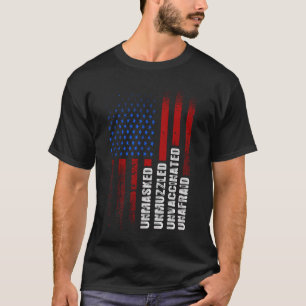 T-shirt Drapeau américain sans masque non vacciné sans p