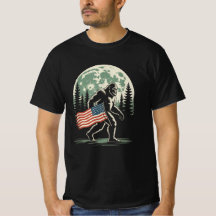 Drapeau américain Sasquatch pour 4 juillet Bigfoot