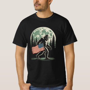 T-shirt Drapeau américain Sasquatch pour 4 juillet Bigfoot