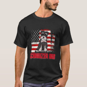 T-shirt Drapeau américain Schnauzer Dad 4 juillet Chien