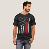 T-shirt Drapeau américain Semi Truck Driver 18 Wheeler (Devant entier)