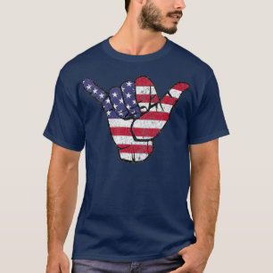 T-shirt Drapeau américain Shaka Hang