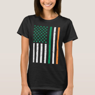 T-shirt Drapeau américain Shamrock Irland Drapeau St Patri