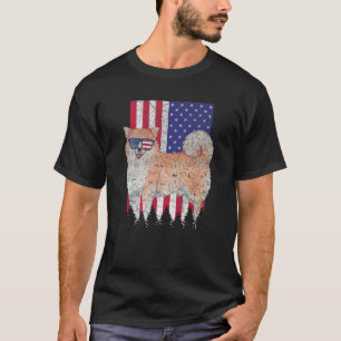 T-shirt Drapeau américain Shiba Inu Patriotic Dog USA Prid
