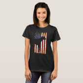 T-shirt Drapeau américain Silhouette Rhodesian Ridgeback 4 (Devant entier)