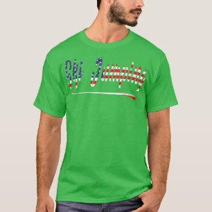 T-shirt Drapeau Américain Snow Ski Jumping Ventilateur Gra