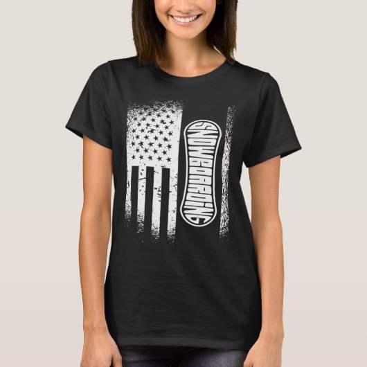 T-shirt Drapeau américain Snowboard (Devant)