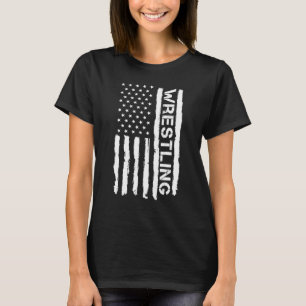 T-shirt Drapeau Américain Sport de Lutte Fans Femmes Homme