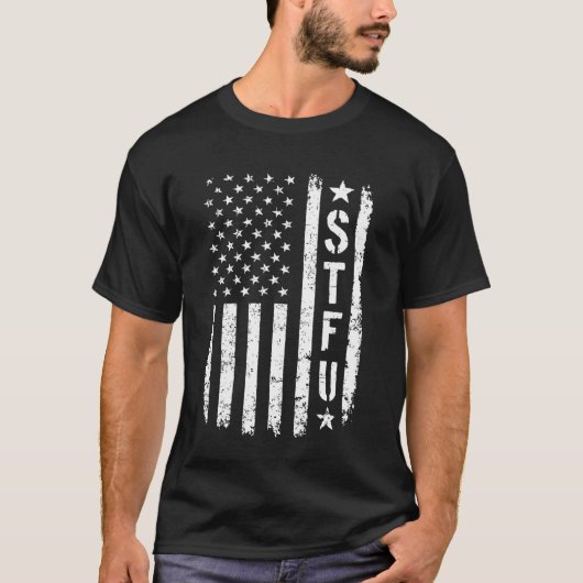 T-shirt Drapeau américain STFU (Devant)