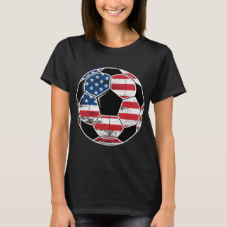T-shirt Drapeau Américain Sur Soccer Ll Garçons Hommes Soc
