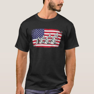 T-shirt Drapeau américain sur une plateforme pétrolière de