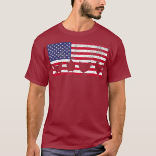 T-shirt Drapeau américain T Chemise poulet USA 4 juillet