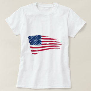 T-shirt Drapeau Américain Tattered