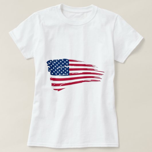 T-shirt Drapeau Américain Tattered (Design devant)
