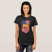 T-shirt Drapeau américain Taureau 4 juillet U (Devant entier)