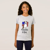 T-Shirt Drapeau américain Taureau (lb brindle blanc 3) (Devant entier)