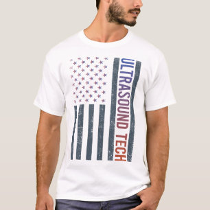 T-shirt Drapeau Américain - Technicien Échographie
