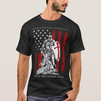 T-shirt Drapeau américain Templier de Chevalier