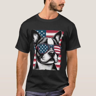 T-shirt Drapeau américain Terrier Patriotique