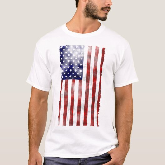 T-shirt Drapeau américain texturé Grunge Patriotique (Devant)