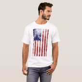 T-shirt Drapeau américain texturé Grunge Patriotique (Devant entier)