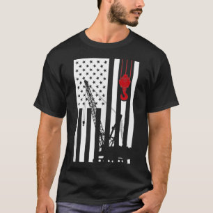 T-shirt Drapeau américain Thématique Grue Opérateur Hommes