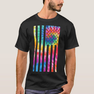 T-shirt Drapeau américain Tie Dye États-Unis Patriotique A