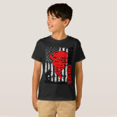 T-shirt Drapeau américain Tornado Storm Chaser O (Devant entier)