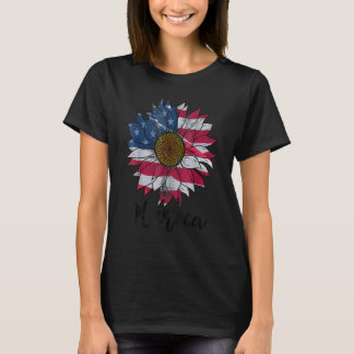T-shirt Drapeau américain Tournesol graphique 4 juillet Me