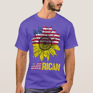T-shirt Drapeau américain Tournesol Vintage American Lover