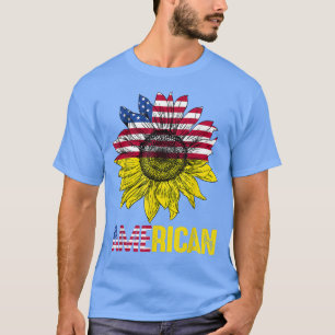 T-shirt Drapeau américain Tournesol Vintage Lover américai