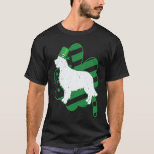T-shirt Drapeau Américain Trèfle Chien Retriever Doré St P