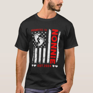 T-shirt Drapeau Américain Us Promu En Nonnie 2024 Fête Des