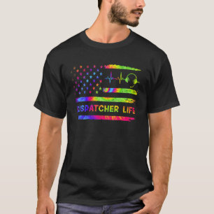 T-shirt Drapeau américain USA Dispatch du 911 Tie Dye Vint