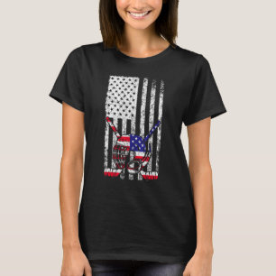T-shirt Drapeau Américain USA Ice Hockey Vêtements Pour Ho