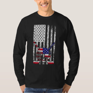 T-shirt Drapeau Américain USA Ice Hockey Vêtements Pour Ho