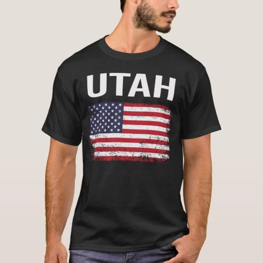 T-shirt Drapeau américain Utah (Devant)