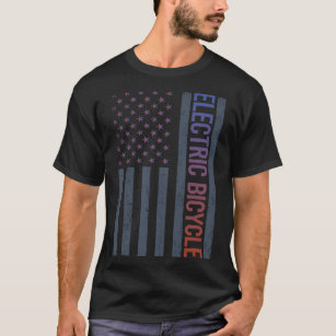T-shirt Drapeau américain Vélo électrique E vélo Ebike