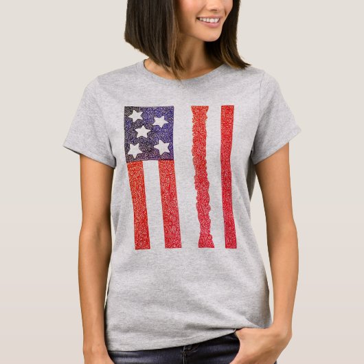 T-shirt drapeau américain (vertical) (Devant)