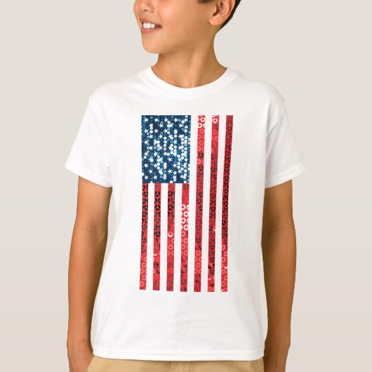 T-shirt drapeau américain vertical (Devant)