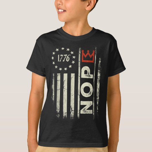T-shirt Drapeau Américain Vertical Panneau de Protestation (Devant)