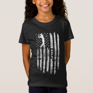 T-Shirt Drapeau américain Vêtements de golf - Golfer Vinta