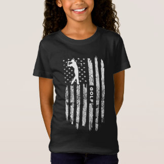 T-Shirt Drapeau américain Vêtements de golf - Golfer Vinta