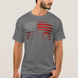 T-shirt Drapeau américain Vêtements de moto - Moto 143