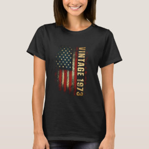 T-shirt Drapeau américain vintage 1973 52e anniversaire 52